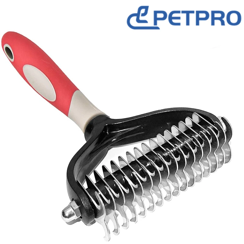 

Professional Pet Deshedding Brush 2 Sided Dematting Dog Comb Cat Brush Rake Puppy Grooming Tools Undercoat Shedding Flying Hair