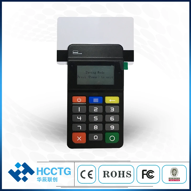 Мобильный терминал оплаты MPOS считыватель магнитных карт NFC и IC с клавиатурой-HTY711 |