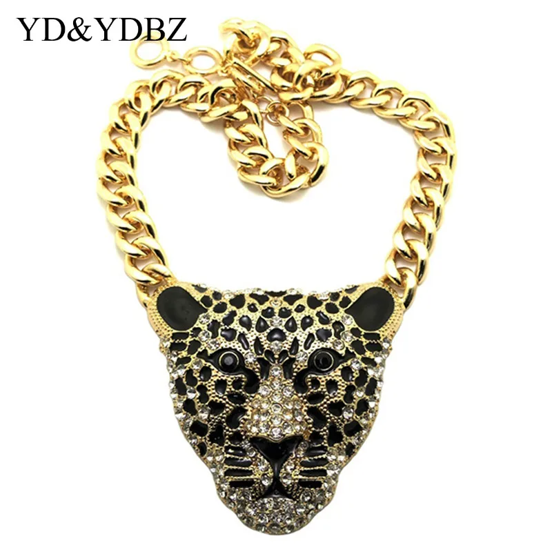 

Уличный Стиль ожерелья из нержавеющей стали подвеска в форме головы леопарда ожерелье в стиле «хип-хоп», «панк» Стиль ювелирное искусство вечерние рейв аксессуар животных золотая цепочка A