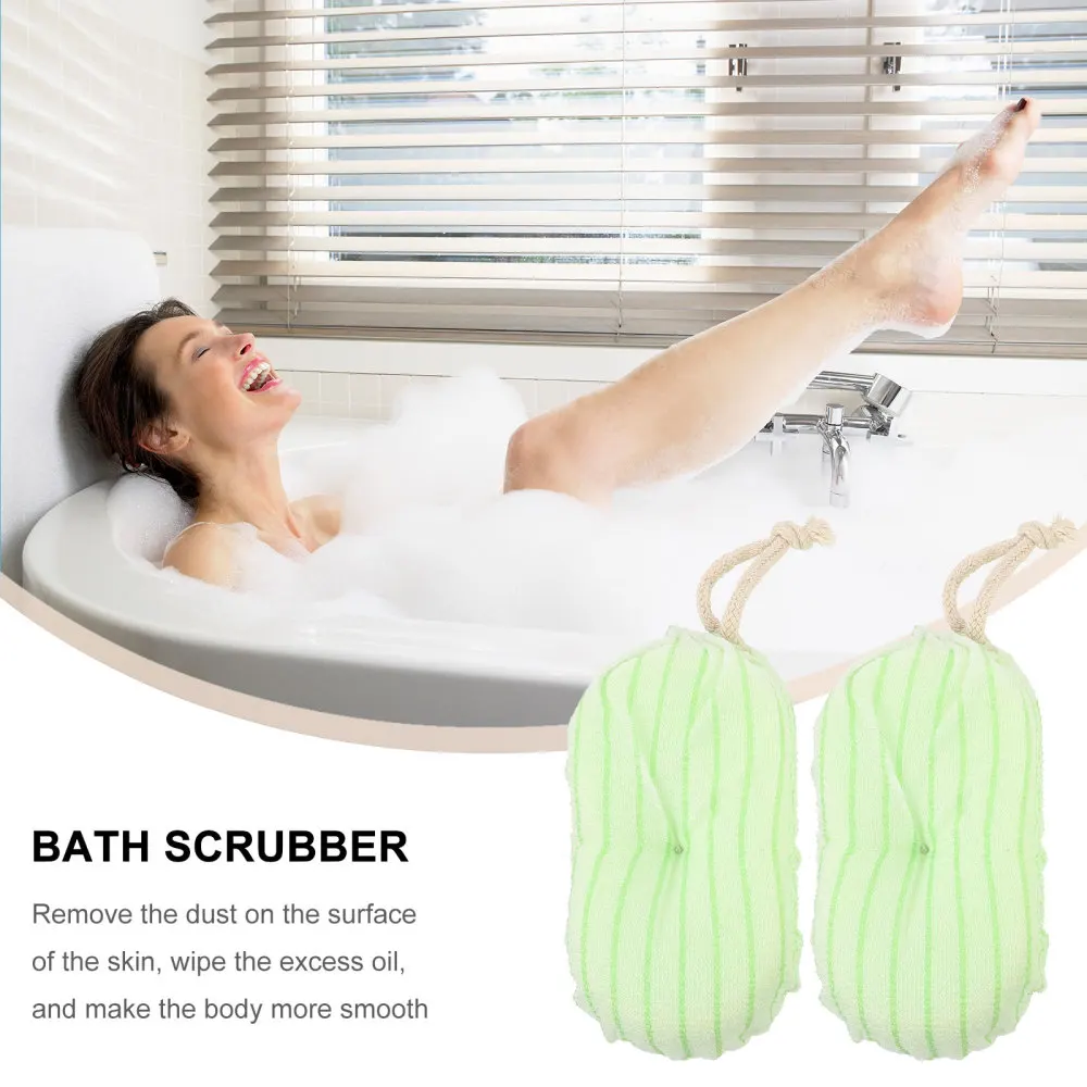 

2Pcs Bath Sponge Pouf Shower Exfoliating Bathing Brush Scrubber Bathroom Supply