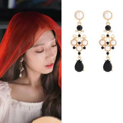 2 вида цветов Ретро дель Луна отель IU дворец корейские драмы ТВ модные серьги