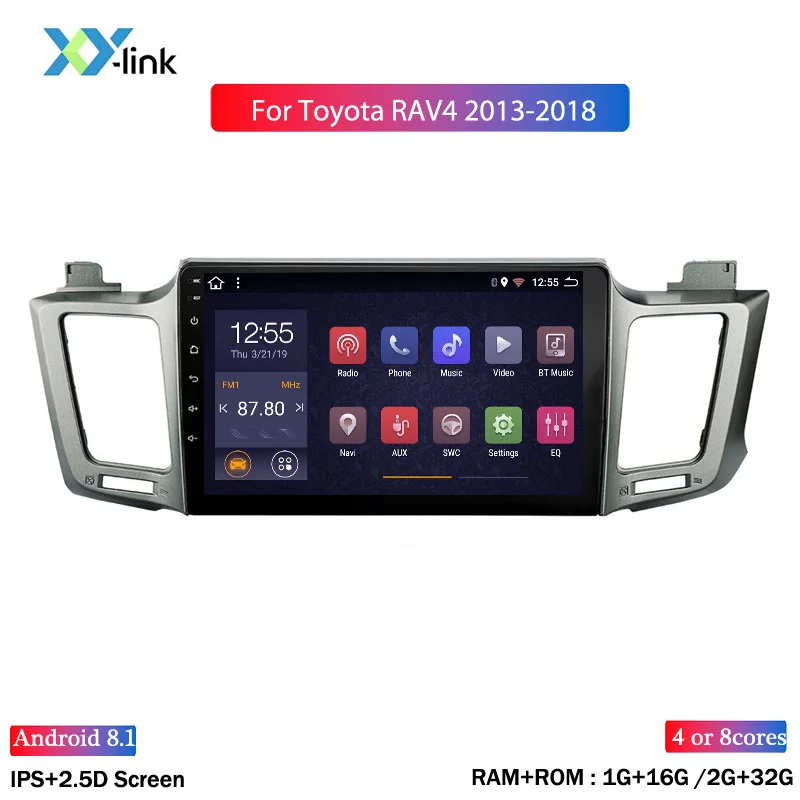Автомобильный Dvd плеер Android 8 1 для Toyota RAV4 RAV 4 2013 2018 Gps навигационная система