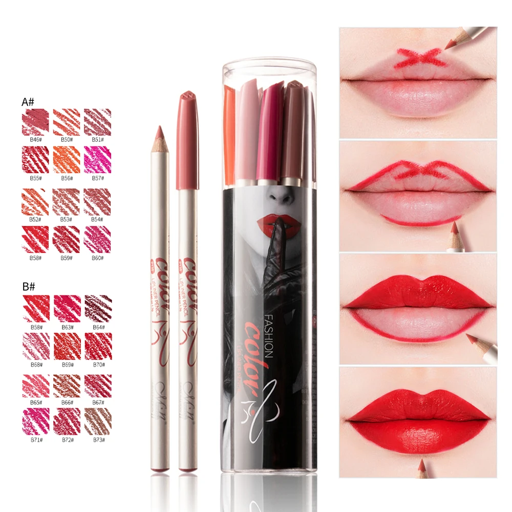 12 шт./компл. карандаш для губ нюдовый матовый лайнер увлажняющая водостойкая