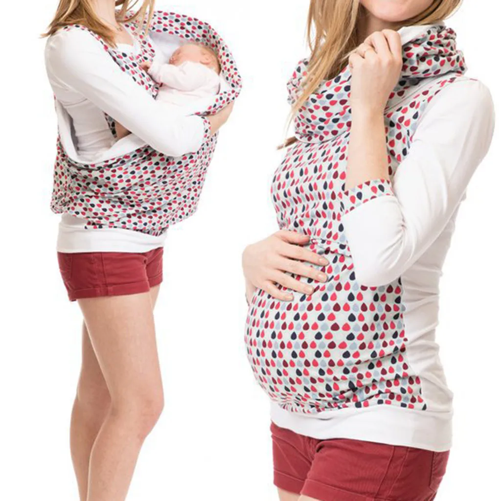 Женский свитер для беременных кормящих мам с принтом и рукавом семь джемпер