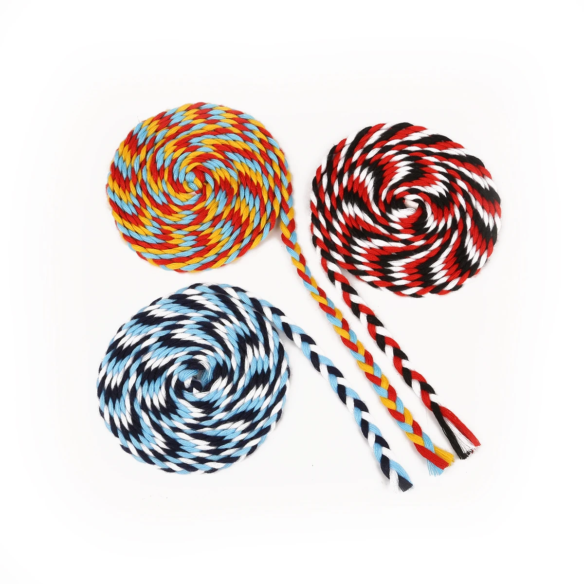 Плетеная полиэтиленовая хлопковая нить 3 цветов 7 мм 5 м/уп. для изготовления