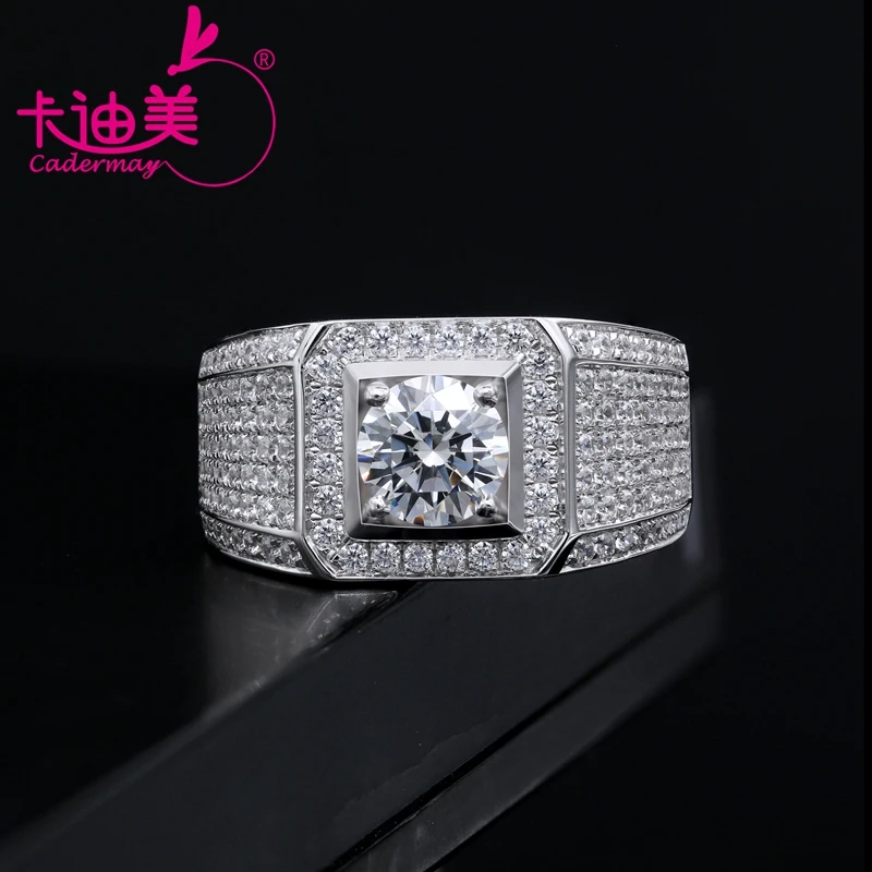 Cadermay 18k 14k Gold Jewelry Luxury Full Iced Out Moissanite Ring Band...