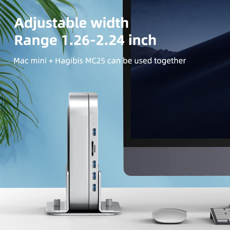 Вертикальная подставка hagибис для Mac Mini из алюминиевого сплава настольная