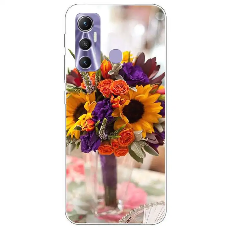 for infinix hot 11 case bumper silicone tpu soft phone cover for infinix hot 11 hot11 x662 cases fundas cartoon pretty floral free global shipping
