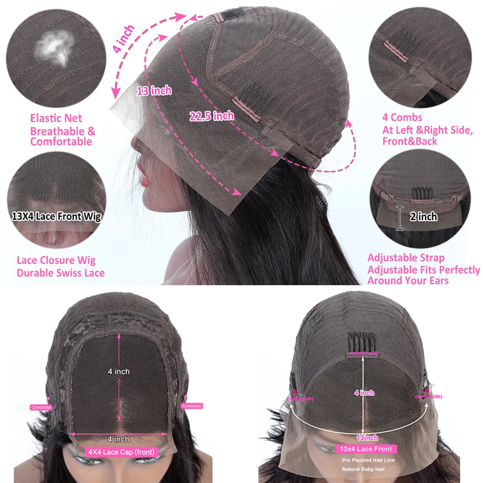 

13x4 Lace Front Human Hair Wigs Brazilian Lace Frontal Human Hair Wig With Baby Hair Remy Human Hair Lace Wig For Black Women