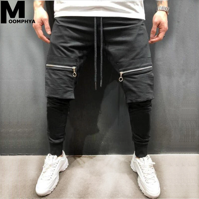Moomphya 2019 мужские джоггеры на молнии с разрезами и карманами уличная одежда
