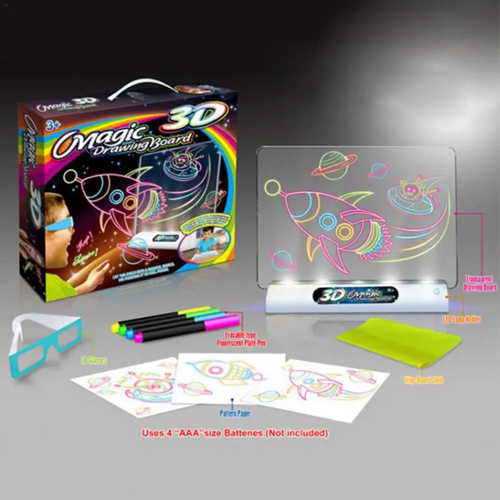 Портативный планшет для рисования Magic Pad Deluxe со светодиодной подсветкой 3D доска