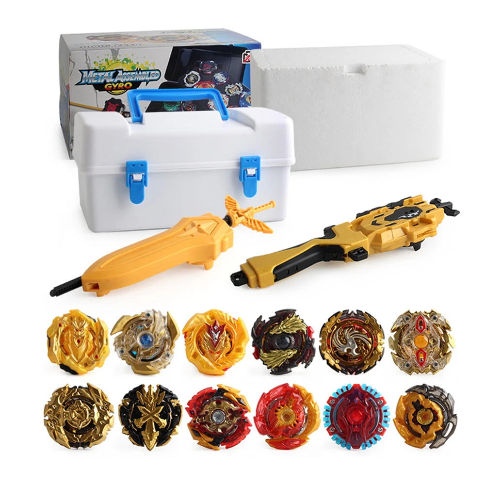 

12pcs/set Tops Set Launchers Beyblade burst turbo Gt Toy metal fusion Gyro Toupie Metal God Burst Spinning bayblade Bey Blade