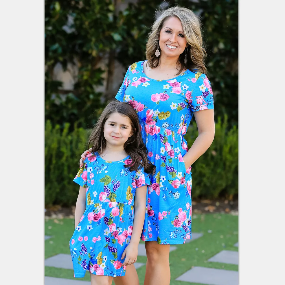 

2020 Spring and Summer Hot Selling New Floral Print Parent-Child Dress Women's dresses for women