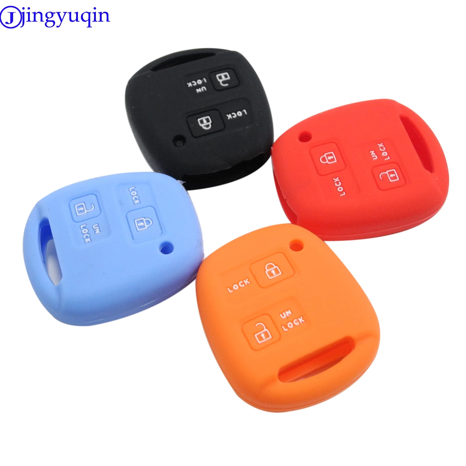 Jingyuqin 2 кнопки силиконовый чехол для ключей от машины TOYOTA CAMRY RAV4 PRADO COROLLA AVENSIS LAND CRUISER