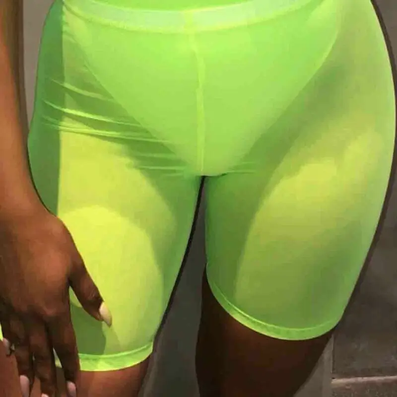 Модные трендовые женские прозрачные сетчатые шорты летние повседневные пляжные