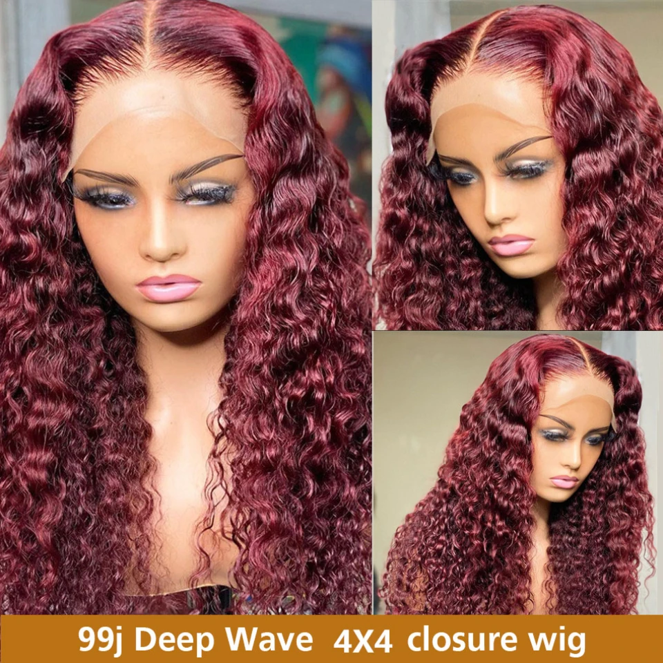 

26Inch 180%Density Burgundy Long Kinky Curly Synthetic Lace Front Wigs Glueless 13x4 Lace Wigs For Women Daily Wear Fiber Wigs