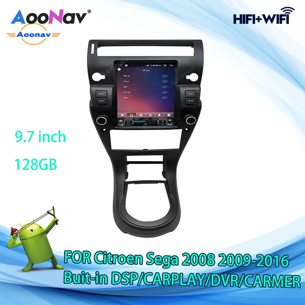 

Автомобильный радиоприемник с вертикальным экраном 9,7 дюйма, стерео для Citroen Sega 2009 2010-2016, автомобильный радиоприемник, GPS-навигация, мультиме...