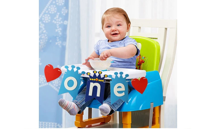 Гирлянда с баннером Crown One для мальчиков и девочек украшение первого дня рождения