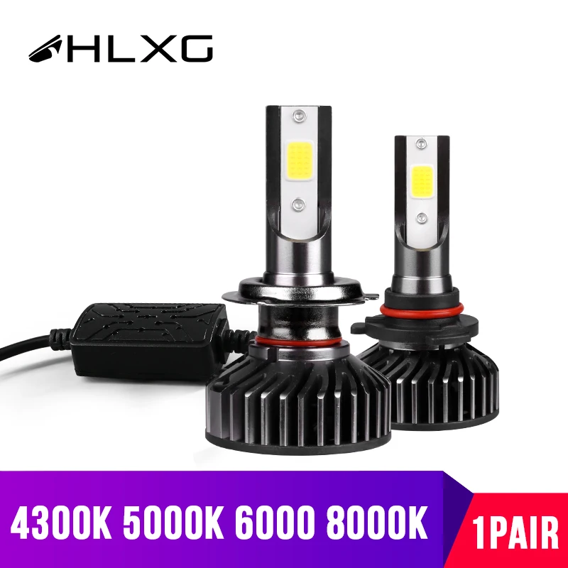 Hlxg 2 шт. мини H1 H11 HB3 HB4 9006 H4 H7 светодиодные CANBUS Ошибка Бесплатный комплект анти emc
