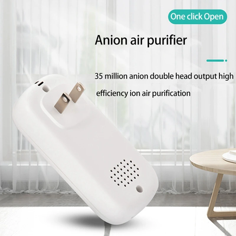 

Pluggable Air Purifier Negative Ion Generator Filterless Ionizer Purifier Clean Allergens,Pollutants,Mold Us Plug