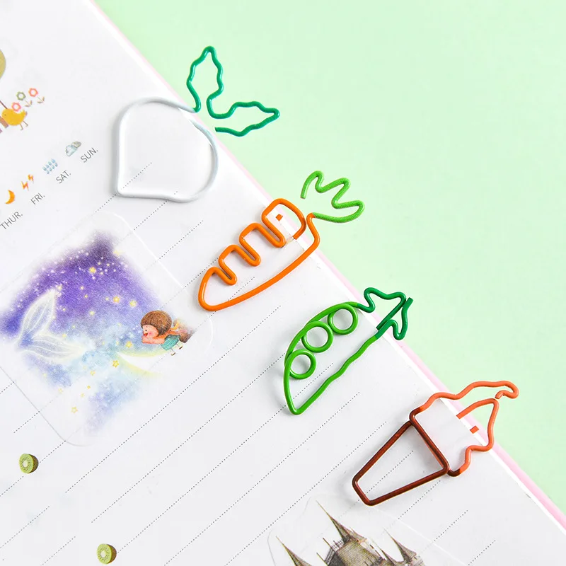 Креативные Kawaii в форме моркови мороженного мини скрепки для бумаги прозрачные