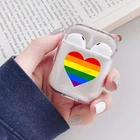 Гей-флаг в форме сердца чехол для Apple Airpods 12 защитные наушники чехол для зарядки Airpods чехол