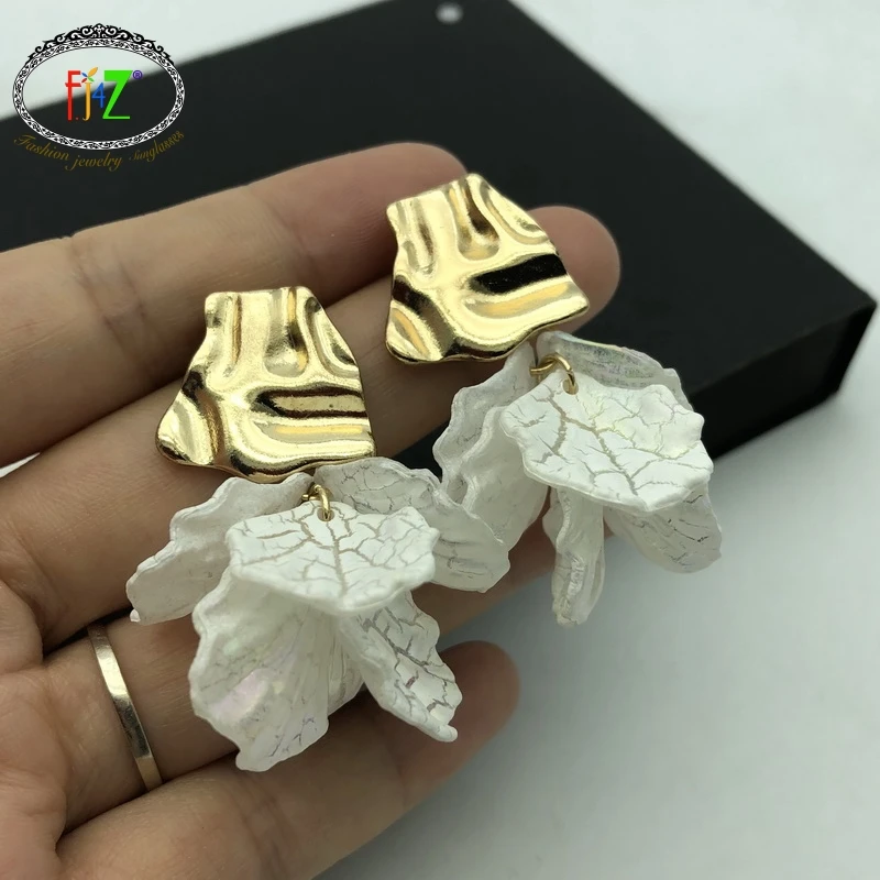 Женские корейские серьги F.J4Z новые белые акриловые серьги-подвески для девочек