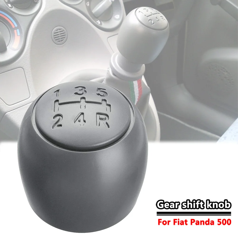 

5-Speed Grey ABS Plastic Gear Stick Shift Shifter Knob Handball Car Interior Parts For Fiat 500 500c 2007-2013 /Panda 2003-2012