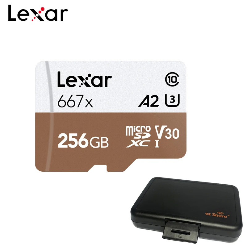 Lexar 667x100% оригинальная высокоскоростная карта Micro SD SDXC UHS I 128 ГБ 256 A2 U3 V30 класс 10 для
