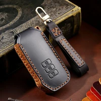 crazy horse skin leather car remote key fob case cover for kia k5 2020 2021 accessories