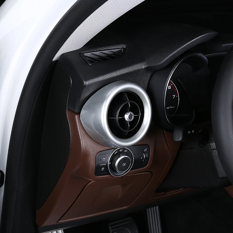 

For Alfa Romeo Stelvio Car Front Air Outlet Modification Cover Dashboard Air Outlet Interior Decoration Shell Sticker
