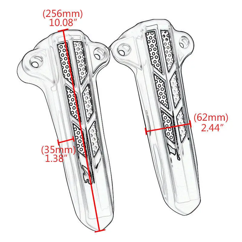 Мотоциклетные черные Передняя Нижняя вилка ножные Чехлы W/Светодиодный