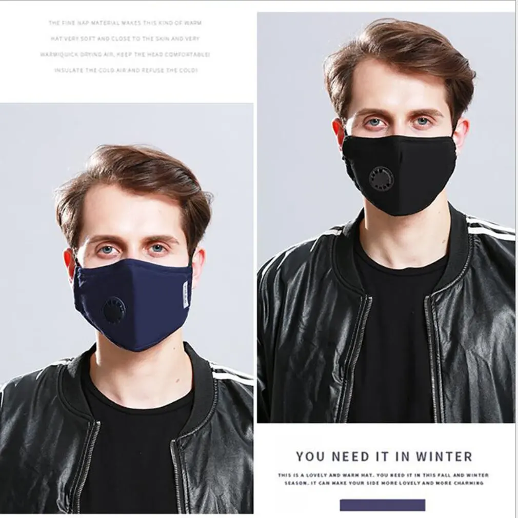 

Masks Pm2.5 With Breathing Valve Anti-Fog And Dust-Proof Cotton Adult Masks Washable Valve Mask For Man And Woman 1Pcs