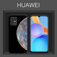 moon aestheticism night phone case black color for huawei p40 p30 p20 pro mate 20 lite honor 10 10i 9x 8a 8x cover funda