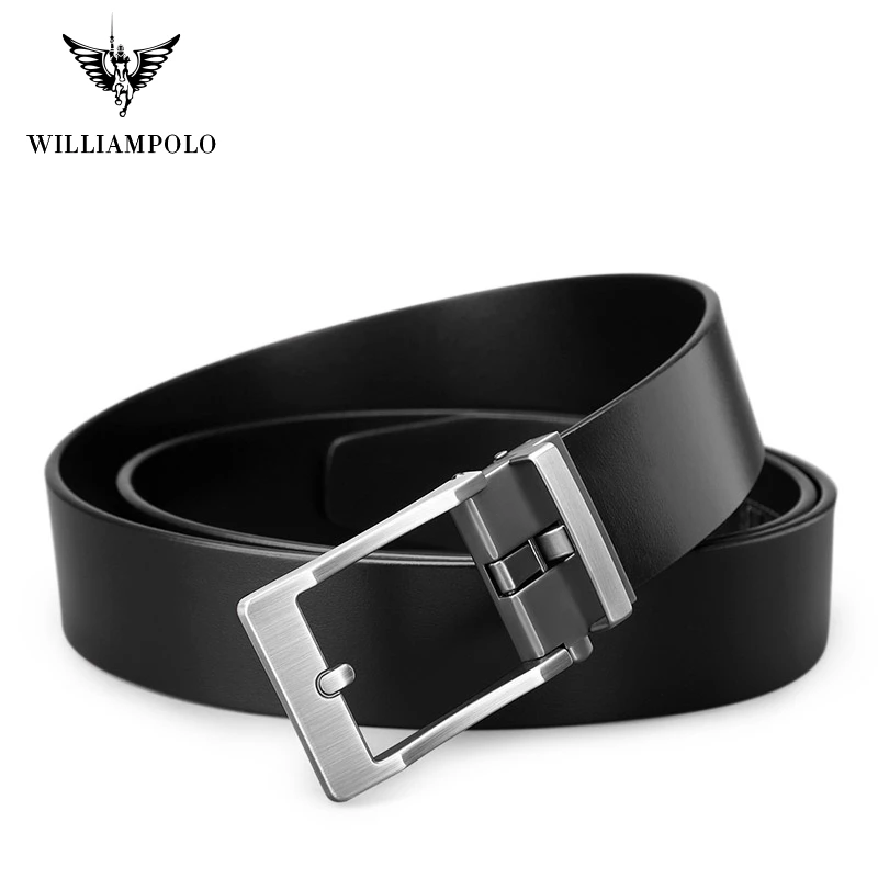 

Williampolo Vintage Style Pin Buckle Cow Genuine Leather Belts For Men 130cm High quality Mens Belt Cinturones Hombre 19543-44P