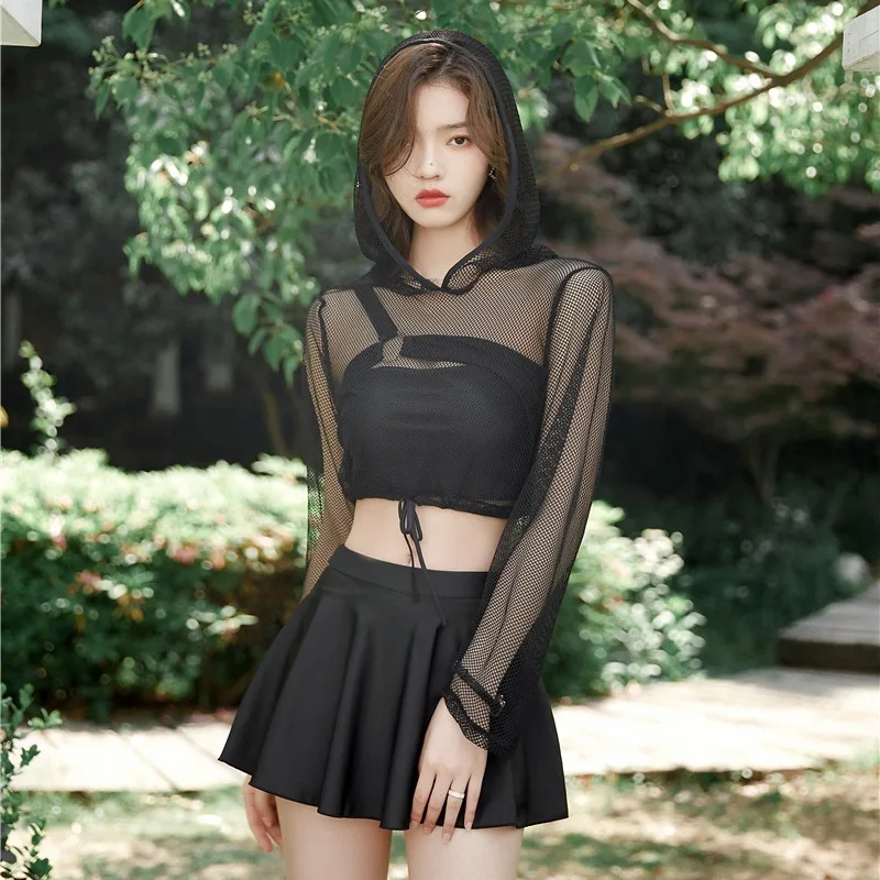 

Swim Shorts Women 2021 2 Piece Swimwear Korean Ladies Bathing Suit Two Bikini New Split Skirt Slim Swimsuit One For Print