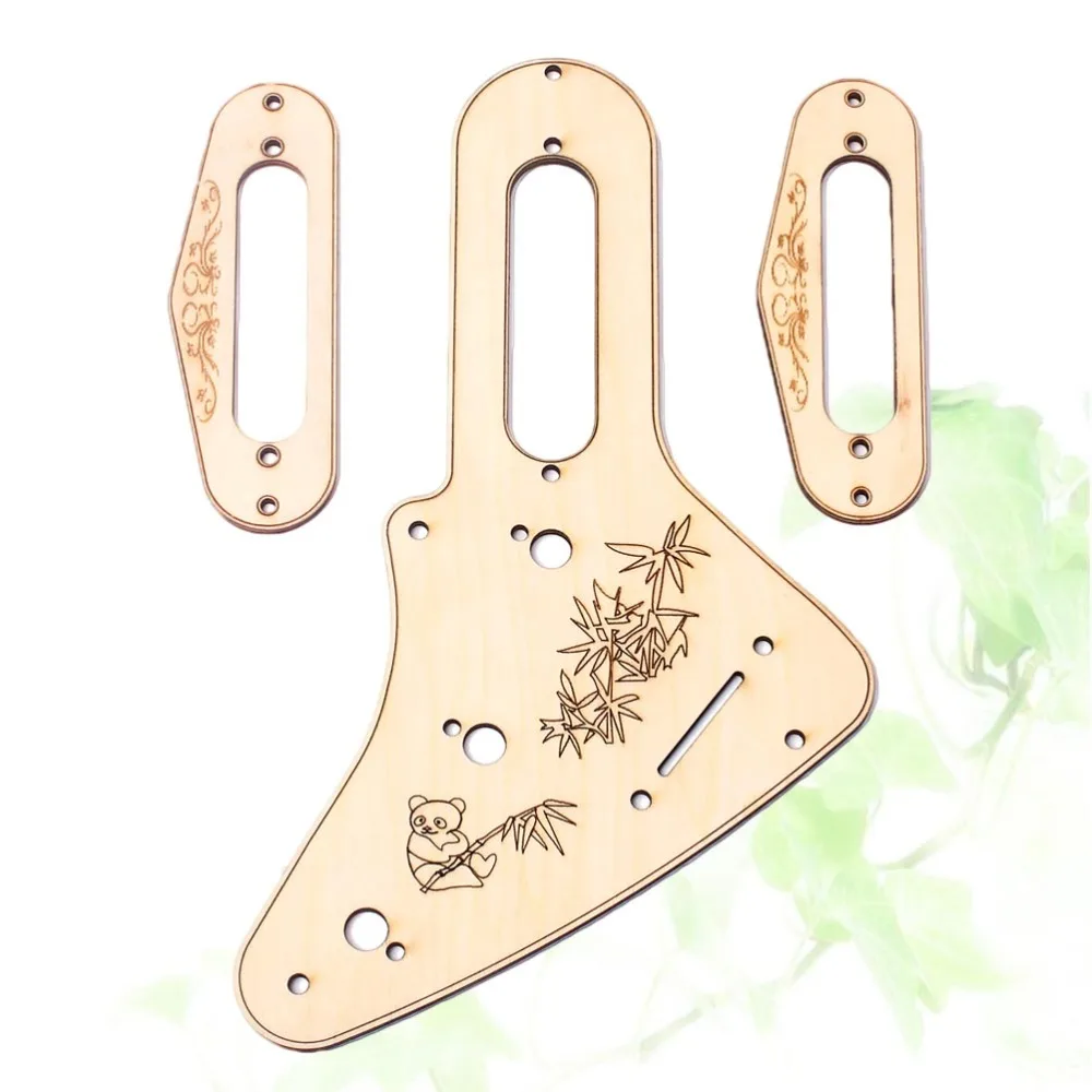 

1 Set Guitar Accessory 1pc Maple Wood Loaded Prewired Humbucker Pickguard and 2pcs Pickup Frame Mounting Ring for ST Guitar GB40