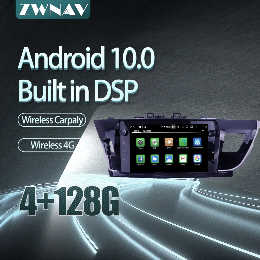 

For Toyota Corolla 2013-2016 Car radio player Android 10 PX6 64GB GPS Navigation Multimedia Player Radio