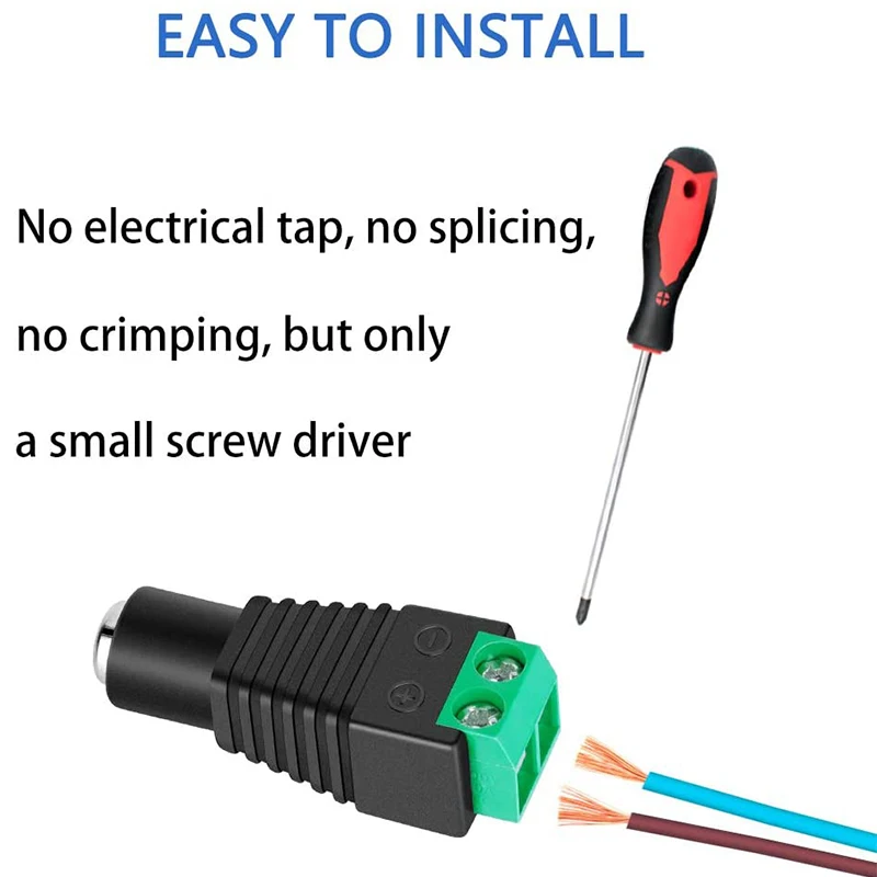 Разъем питания постоянного тока 5 пар 12 В А штекер + гнездо 2 1X5 мм разъем для