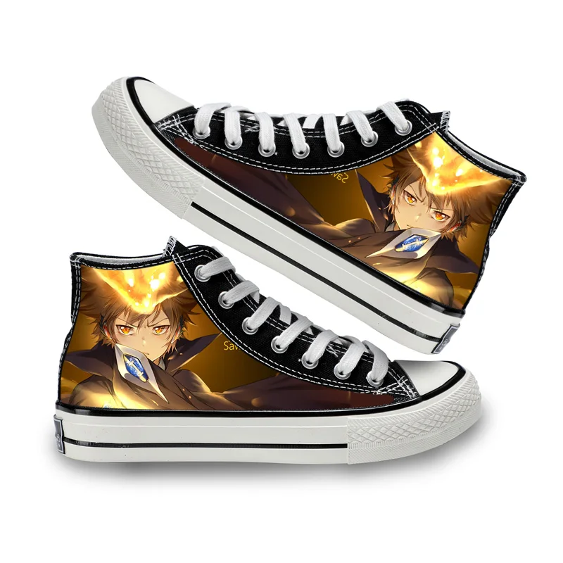 Унисекс аниме мультфильм HITMAN REBORN! Повседневные холщовые кроссовки Sawada Tsunayoshi кёя