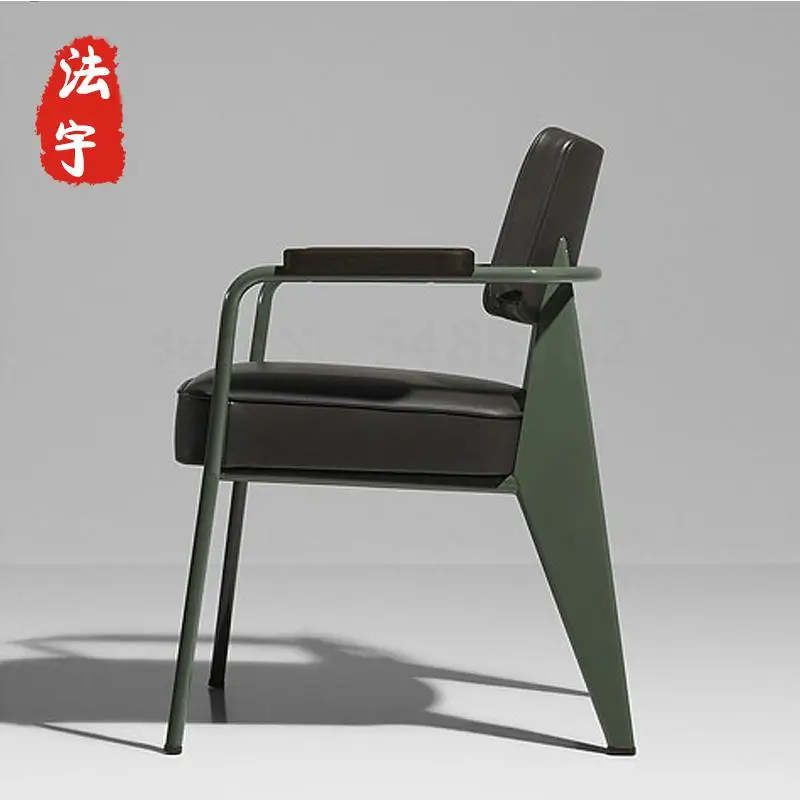 Jean Prouve RAW Скандинавское кресло в стиле милитари металлическое кофейное обеденный