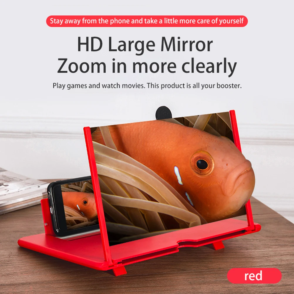 

12 inch HD Anti-Radiation 3D Screen Magnifier with Sufficient Durability and Ruggedness Movie Amplifier Phone Stand Holder