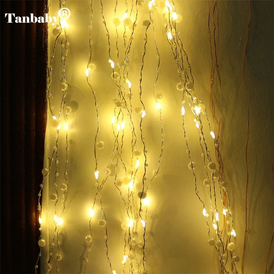 

СВЕТОДИОДНАЯ Гирлянда со льдом, 2 м, 20 светодиодный, люстра в виде жемчужной елки, лампа-вспышка на Рождество, светодиодные украшения