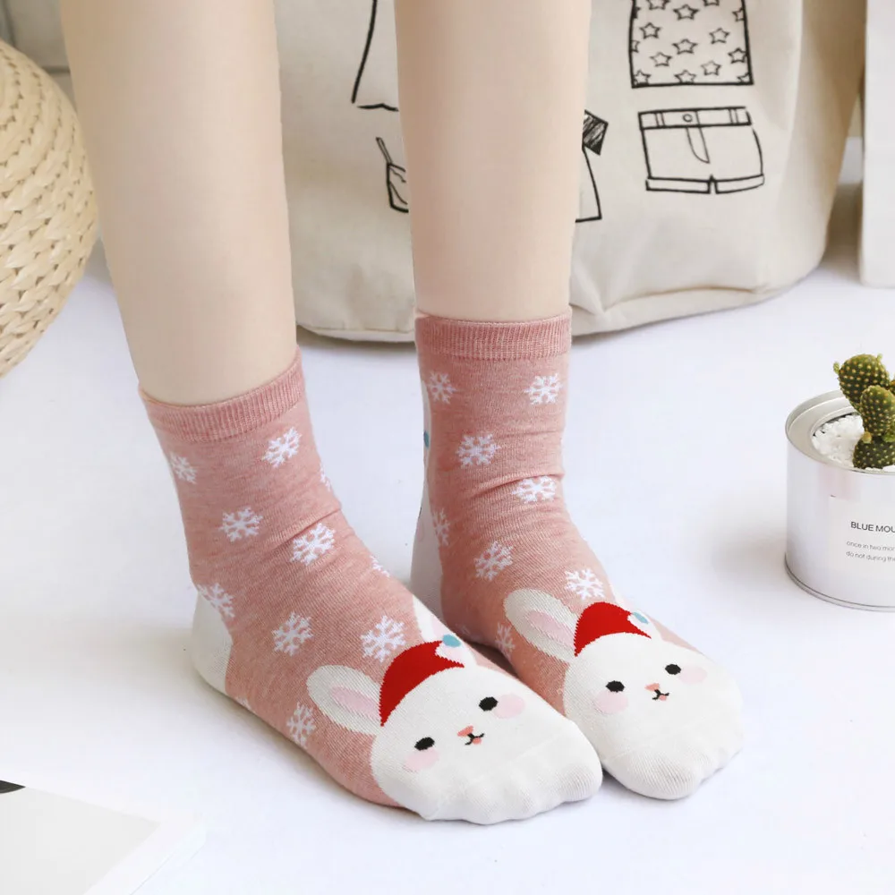 Женские носки с героями мультфильмов хлопковые Harajuku рождественские