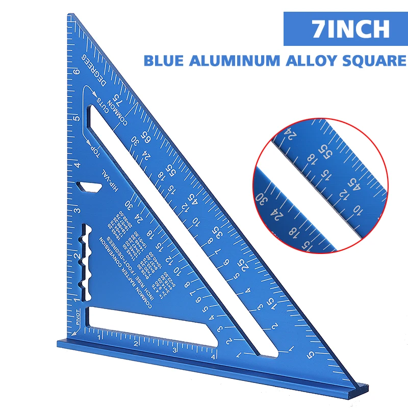 

New Arrivals 7" Carpenters Roofing Rafters Joiners Aluminium Angle Square Triangle Ruler Measurement Tool