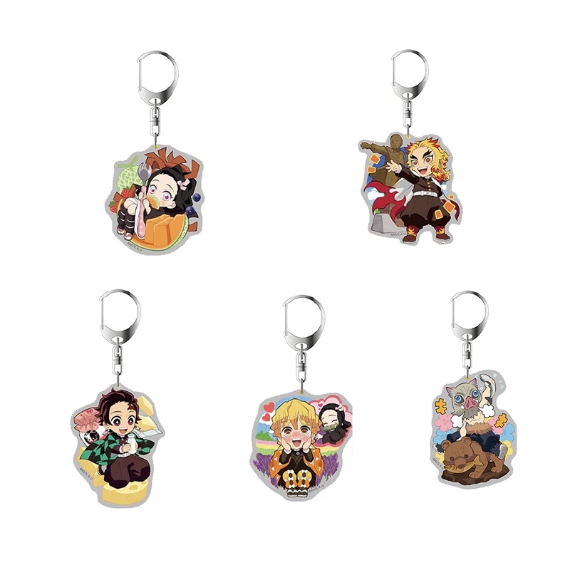 

Anime Demon Slayer Kimetsu No Yaiba Kamado Tanjirou Cosplay Prop Accessory keychain Kamado Nezuko Acrylic Key Chain Keyring