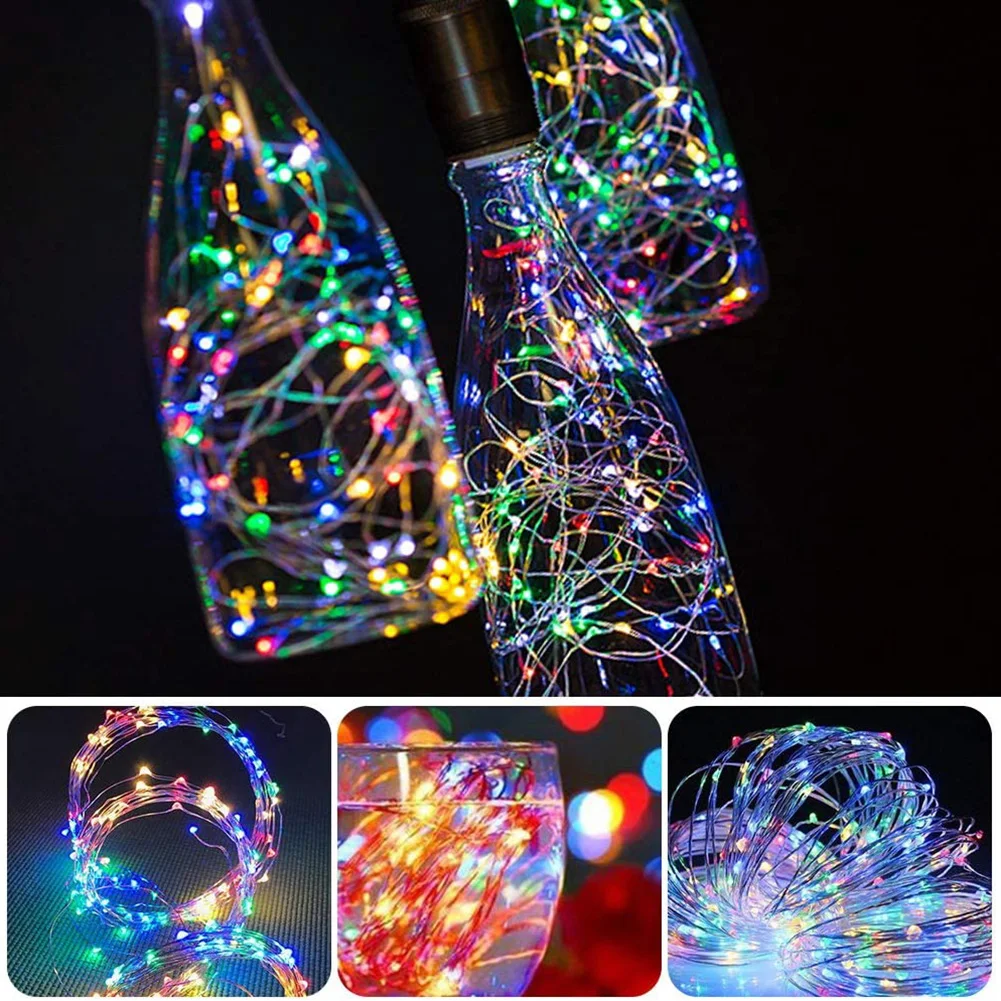 

2m 20 LED 3 Modes Christmas Light String with Button Battery Box Copper LED Fairy Lights Garland Xmas Wedding Party Decoration