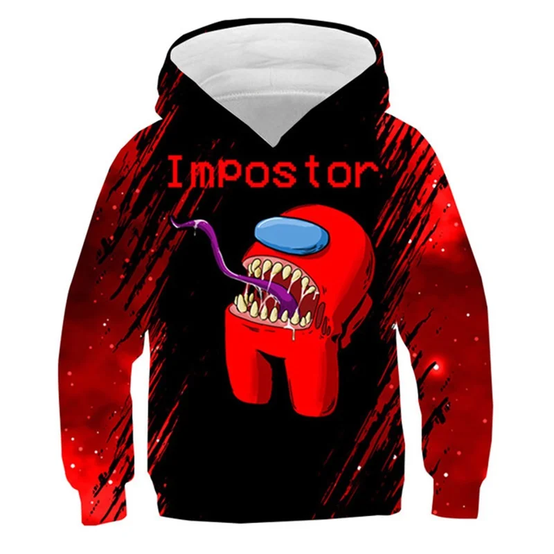 

Among Us Hoodies girl's and boy's Kawaii Pullover Harajuku Cartoon Impostor Graphic Streetwear Unisex Sweatshirt girl kid clot