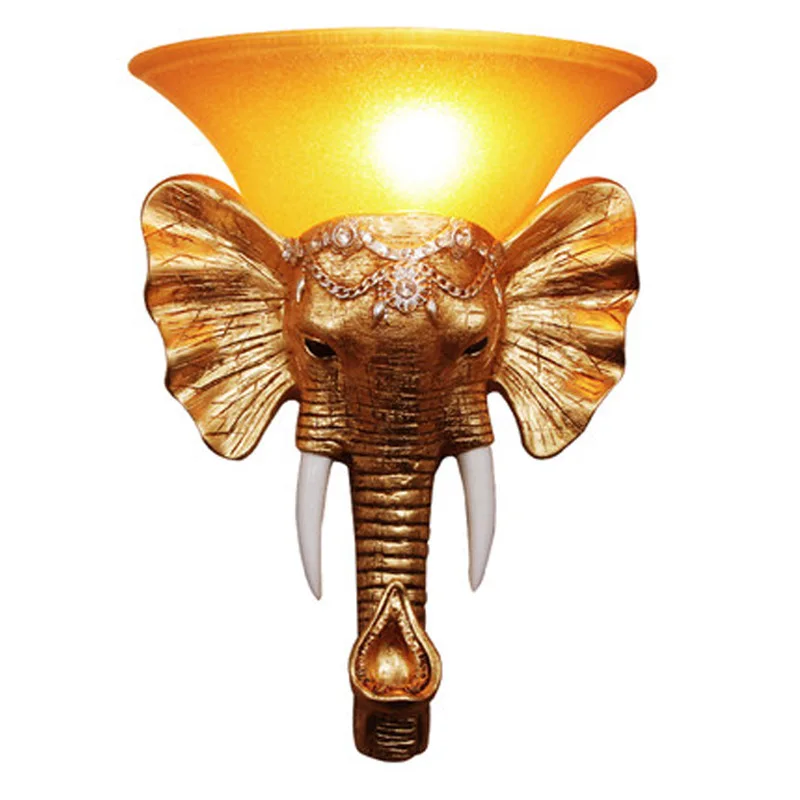 

European-Style Elephant Wall Lamp Creative Personality Retro Mascot Aisle Stairs Bar KTV Hotel Engineering Wall Lamp