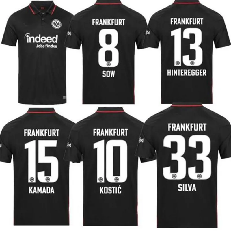 

Eintracht Frankfurt Jersey 2021 SOW SILVA KOSTIC JOVIC HASEBE KAMADA HINTEREGGER 2022 New Main Road Man Football Shirt Clothing
